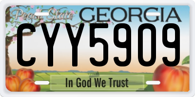 GA license plate CYY5909