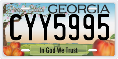 GA license plate CYY5995