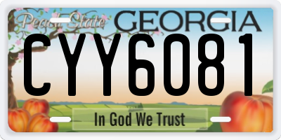 GA license plate CYY6081