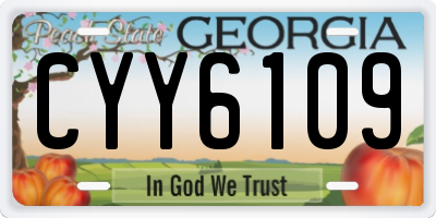 GA license plate CYY6109