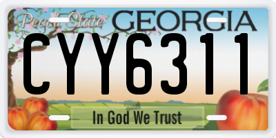 GA license plate CYY6311