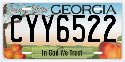 GA license plate CYY6522