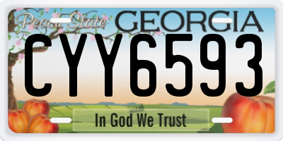 GA license plate CYY6593