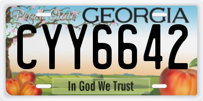 GA license plate CYY6642