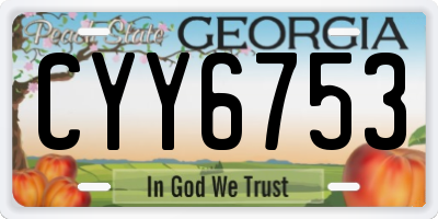 GA license plate CYY6753