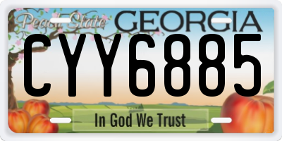 GA license plate CYY6885
