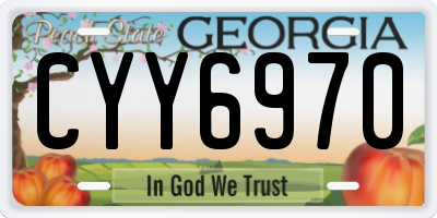GA license plate CYY6970