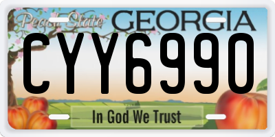 GA license plate CYY6990