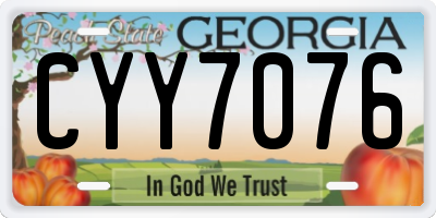 GA license plate CYY7076