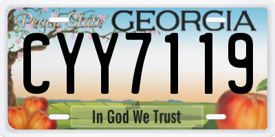 GA license plate CYY7119