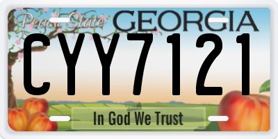 GA license plate CYY7121