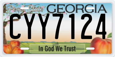 GA license plate CYY7124