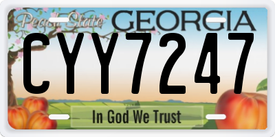 GA license plate CYY7247