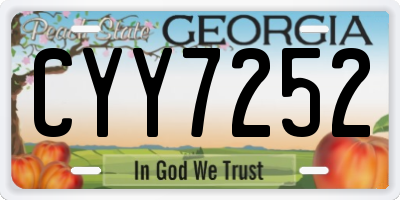 GA license plate CYY7252