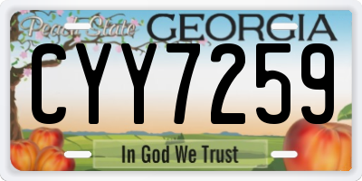 GA license plate CYY7259