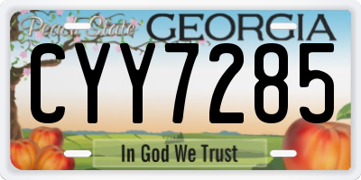GA license plate CYY7285