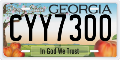 GA license plate CYY7300