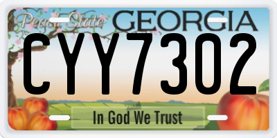 GA license plate CYY7302