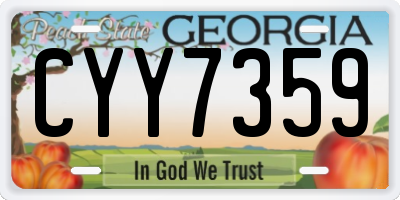 GA license plate CYY7359