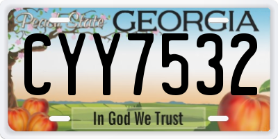 GA license plate CYY7532