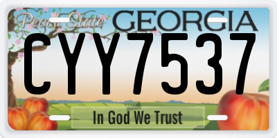 GA license plate CYY7537