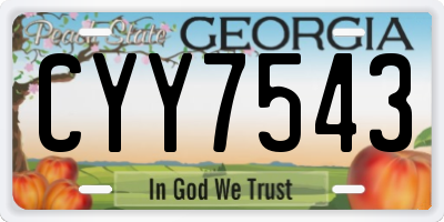 GA license plate CYY7543