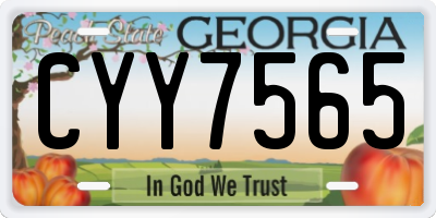 GA license plate CYY7565