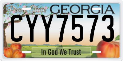 GA license plate CYY7573
