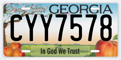 GA license plate CYY7578