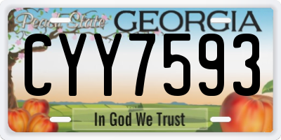 GA license plate CYY7593