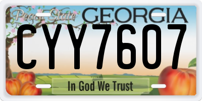 GA license plate CYY7607