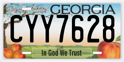 GA license plate CYY7628