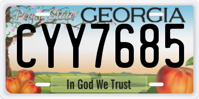 GA license plate CYY7685