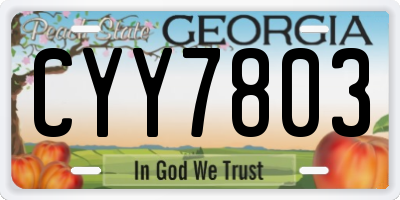 GA license plate CYY7803