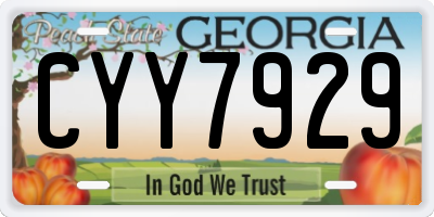 GA license plate CYY7929