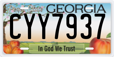 GA license plate CYY7937