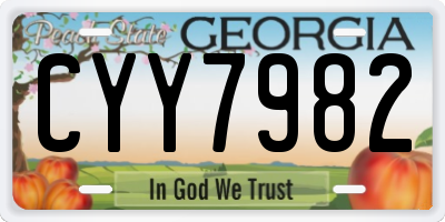 GA license plate CYY7982