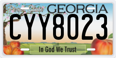GA license plate CYY8023