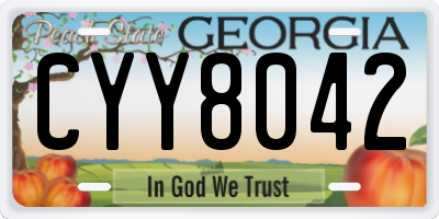 GA license plate CYY8042