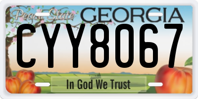 GA license plate CYY8067