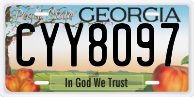 GA license plate CYY8097