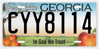 GA license plate CYY8114