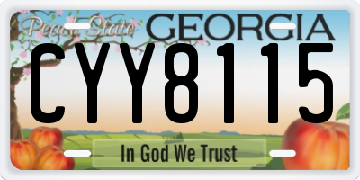 GA license plate CYY8115