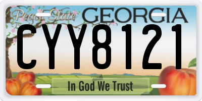 GA license plate CYY8121