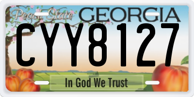 GA license plate CYY8127