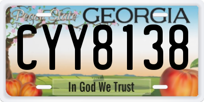 GA license plate CYY8138