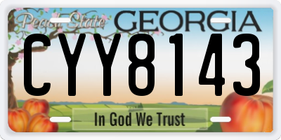 GA license plate CYY8143
