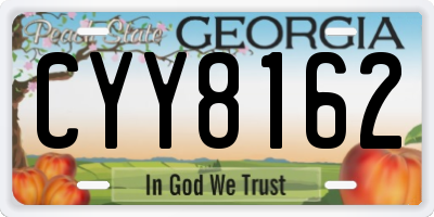 GA license plate CYY8162