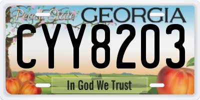 GA license plate CYY8203