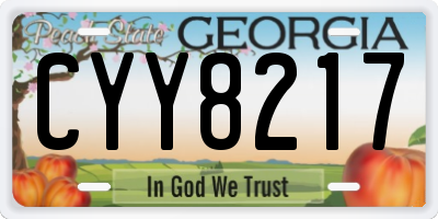 GA license plate CYY8217